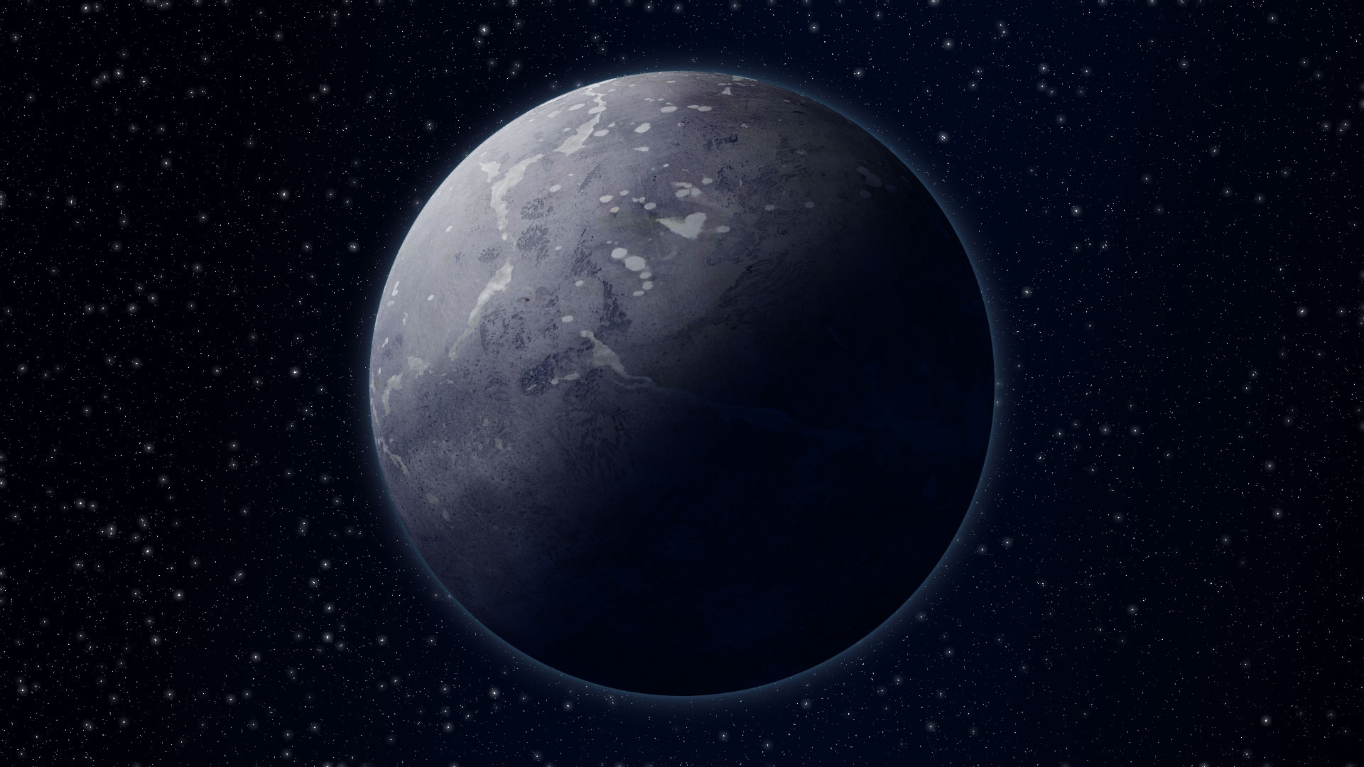 Image of the barren mining planet named Ekrien.