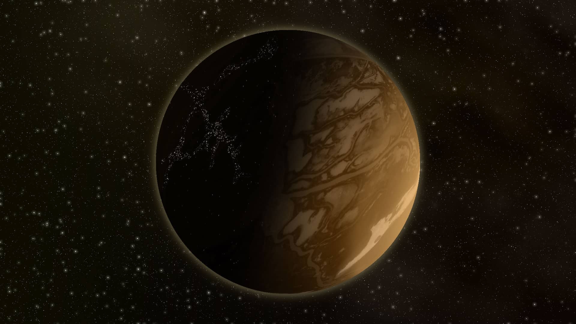 Image of the desert planet Eneshia.